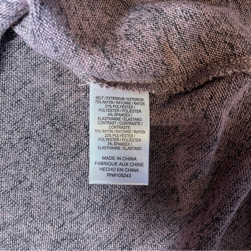 Bobeau Mauve Heathered Long Sleeve Hi Lo Knit Shirt Top - Size Small - Picture 9 of 10